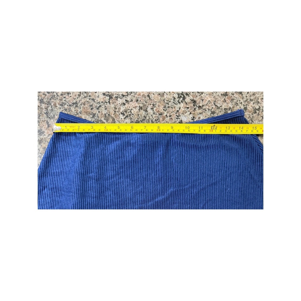 Catalina Womens Navy Blue Ribbed Swim Skirt Wrap Front Size Large B34 - Picture 6 of 7